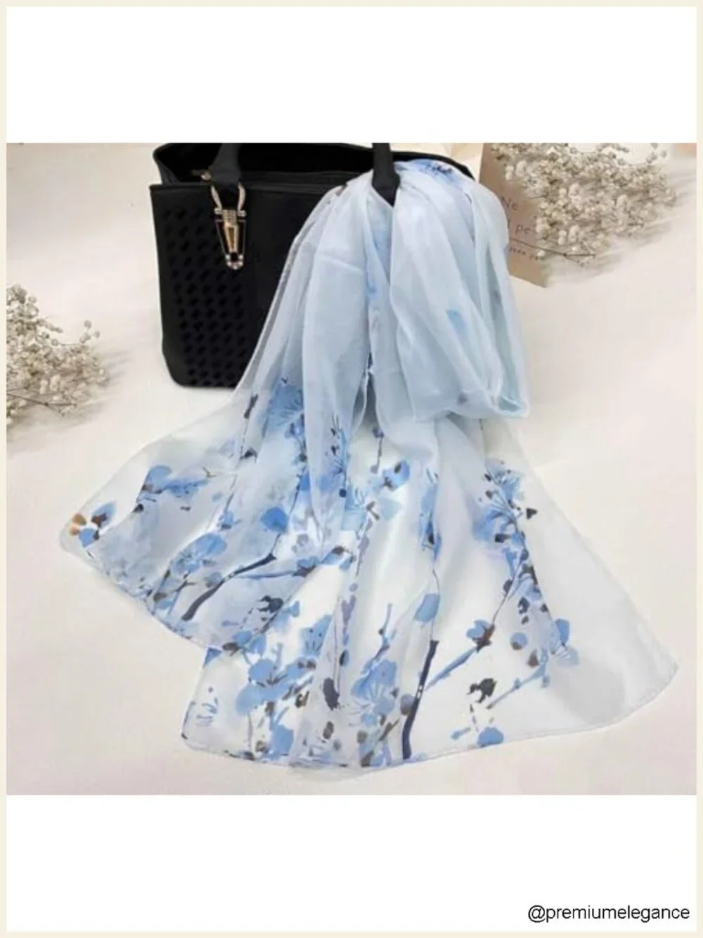 Women's Chiffon Floral Print Lightweight Fashion Scarf
